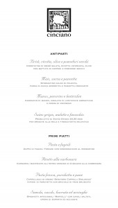 Menu Osteria 1126 Cinciano